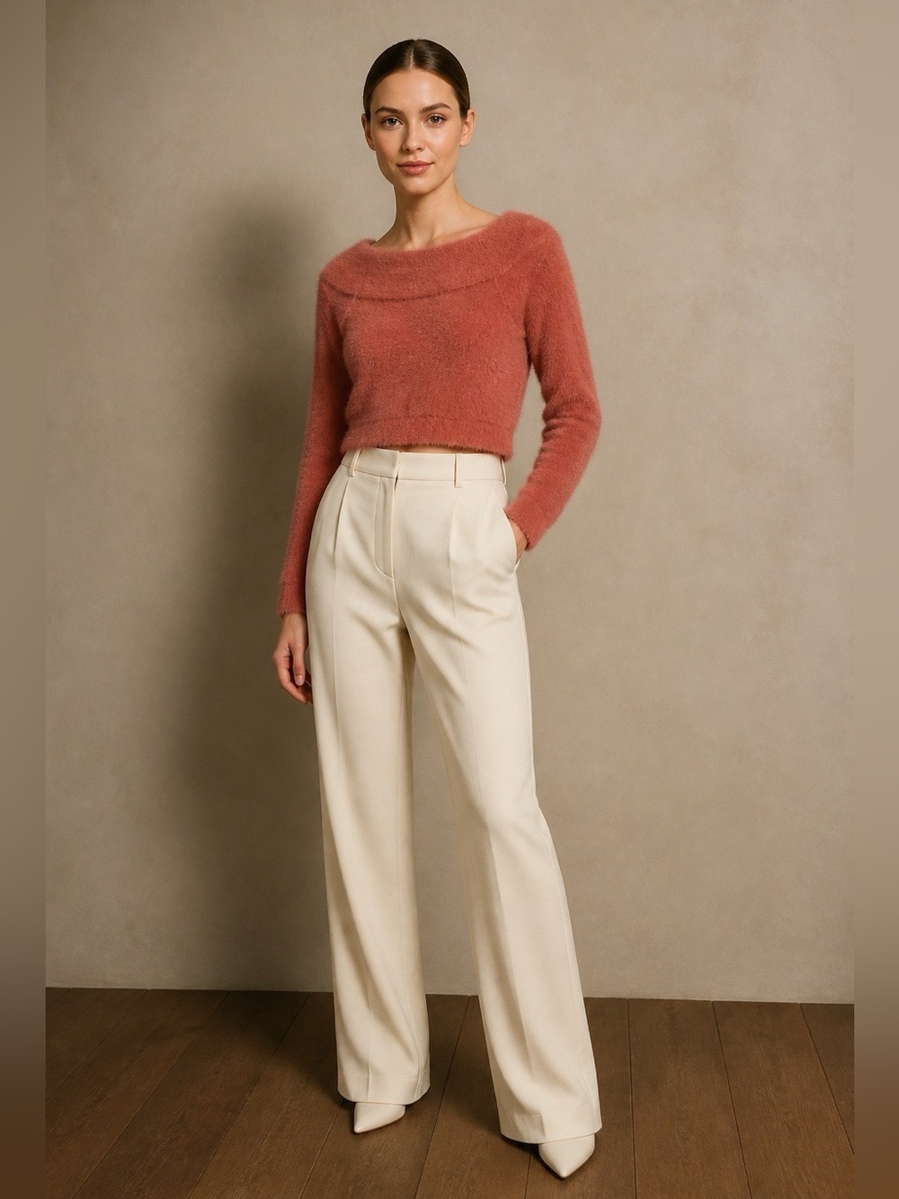 Forever 21 Eyelash Fuzzy Cropped Pullover Sweater Size Medium